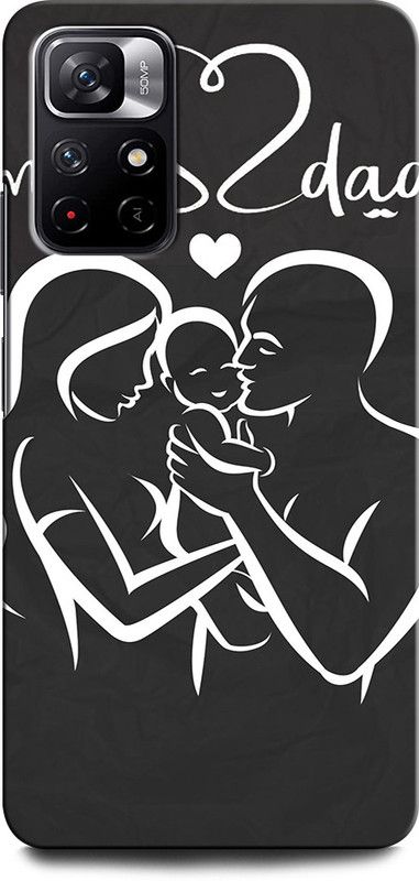 ORBIQE Back Cover for REDMI Note 11T 5G MOTHER, MAA, FATHER, LIFE LINE, I LOVE MY MOM DAD  (Multicolor, Hard Case, Pack of: 1)