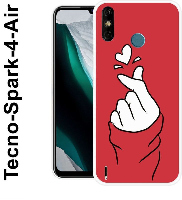 REALKING Back Cover for Tecno Spark 4 Air  (Red, White, Grip Case, Silicon)