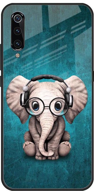 QRIOH Glass Back Cover for Mi A3  (Green, Grey, Grip Case, Silicon, Pack of: 1)