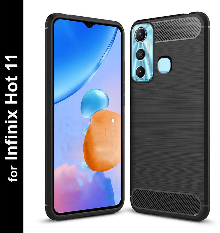 SWAGMYCASE Back Cover for Infinix Hot 11  (Black, Grip Case, Silicon, Pack of: 1)
