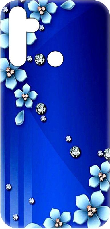#Uncultured Back Cover for Realme 5, Realme 5i, Realme Narzo 10, Realme 5s - Blue Flower Print  (Multicolor, Hard Case, Pack of: 1)