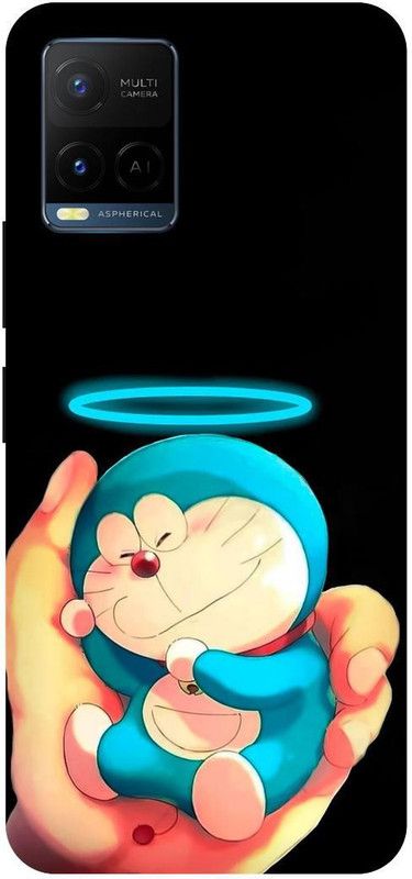 COVERJET Back Cover for VIVO Y21e- V2140-DORAEMON- CARTOON- LOVE  (Gold, Hard Case, Pack of: 1)