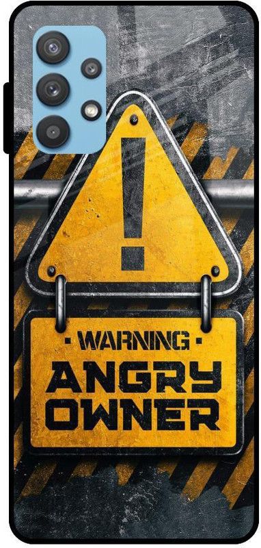 QRIOH Glass Back Cover for Samsung Galaxy A52  (Grey, Yellow, Grip Case, Silicon, Pack of: 1)