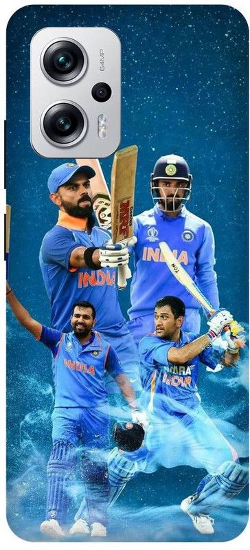FRONK Back Cover for REDMI K50i 5G, 22041216I, MS, DHONI, VIRAT, KOHLI, KL, RAHUL, ROHIT, SHARMA  (Blue, Hard Case, Pack of: 1)