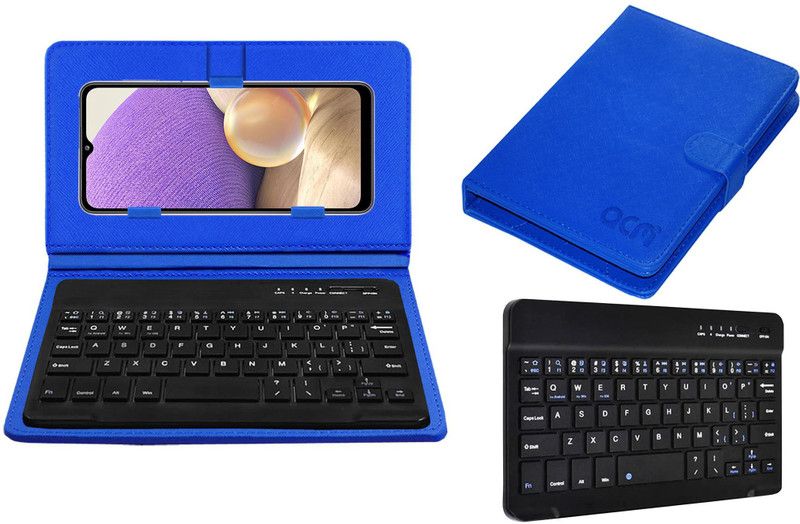 ACM Keyboard Case for Samsung Galaxy A32  (Blue, Cases with Holder, Pack of: 1)