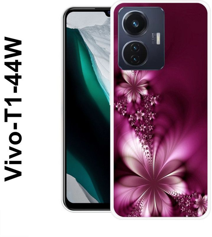 SUPER CASE Back Cover for Vivo T1 44W  (Purple, Grip Case, Silicon)