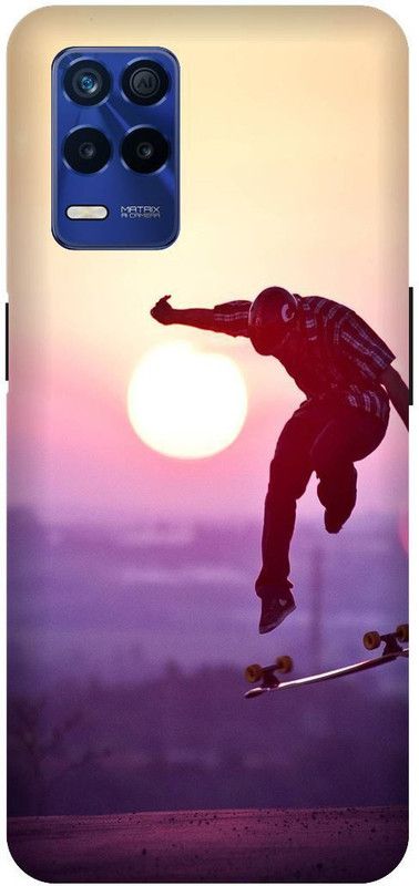 Bluvver Back Cover for Realme 8s 5G , RMX3381, Printed Skateboard Sunset Back Cover  (Multicolor, Hard Case, Pack of: 1)