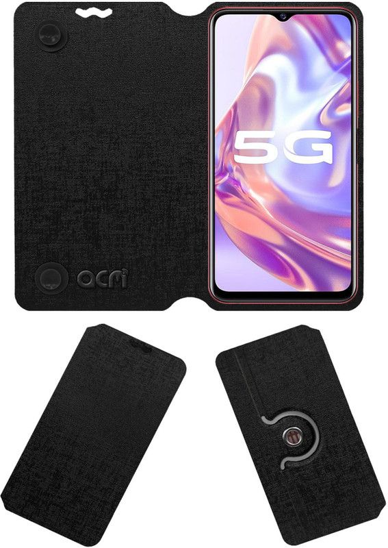 ACM Flip Cover for Vivo Y31s 5g  (Black, Cases with Holder, Pack of: 1)