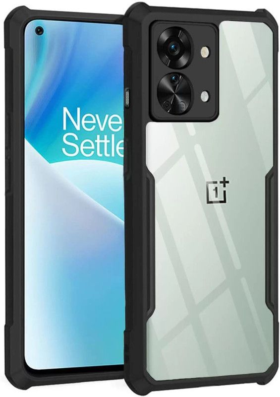 ISAAK Back Cover for OnePlus Nord 2T 5G Eagle Cover Double Injected Shockproof Corner  (Black, Transparent, Dual Protection, Pack of: 1)