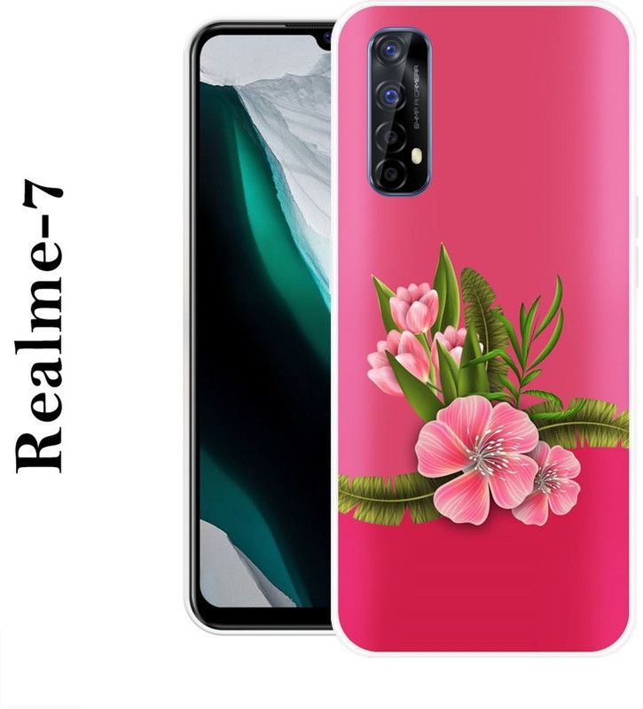 Sswastik Back Cover for Realme 7  (Pink, Grip Case, Silicon)
