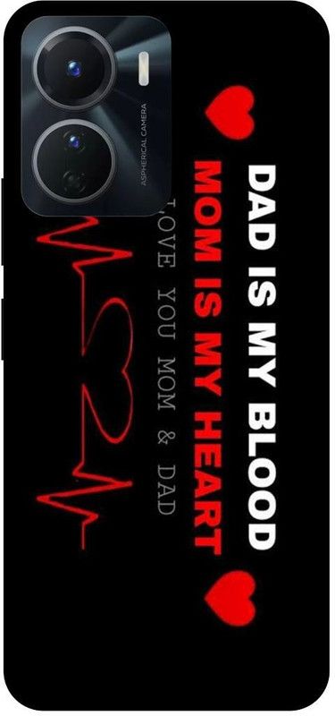 FRONK Back Cover for vivo Y16, V2204, MOM, DAD, MOTHER, FATHER, LOVE  (Black, Hard Case, Pack of: 1)