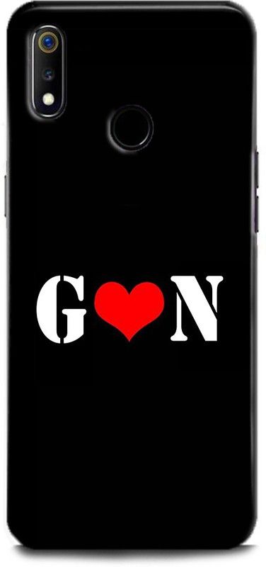 Afterglow Back Cover for Realme 3 G N, G LOVES N, NAME, LETTER, ALPHABET, GN LOVE, HART  (Multicolor, Shock Proof, Pack of: 1)