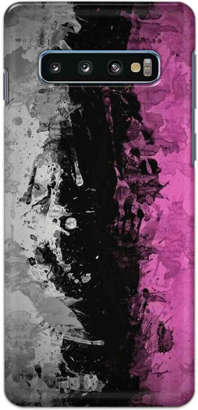 NDCOM Back Cover for Samsung Galaxy S10 Plus Pink Black Pattern Printed  (Multicolor, Hard Case, Pack of: 1)