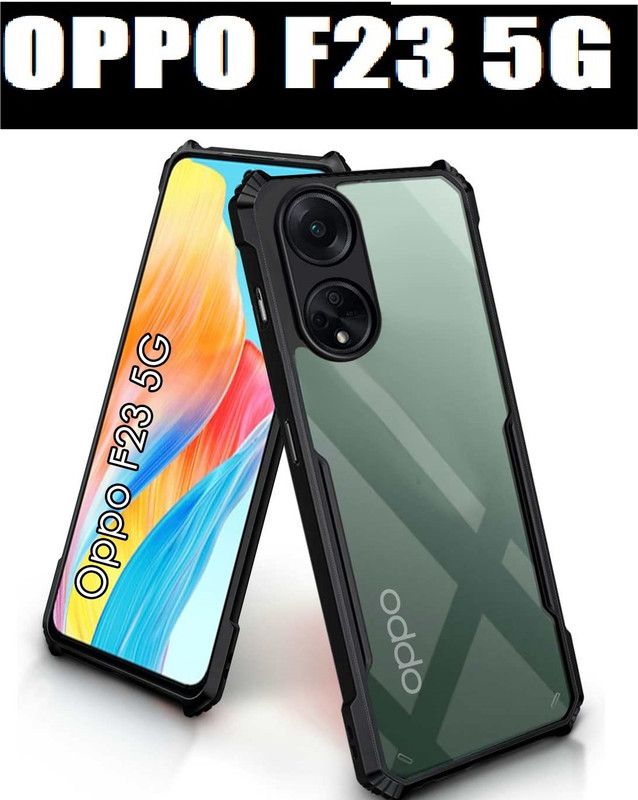 O2MG Back Cover for OPPO F23 5G, OPPO F23  (Black, Transparent, Shock Proof, Silicon, Pack of: 1)