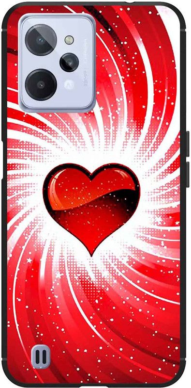CaseRepublic Back Cover for Realme C31  (Red, White, Grip Case, Pack of: 1)
