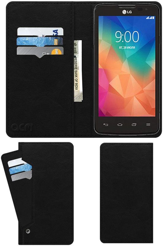 ACM Flip Cover for Lg L60  (Black, Cases with Holder, Pack of: 1)