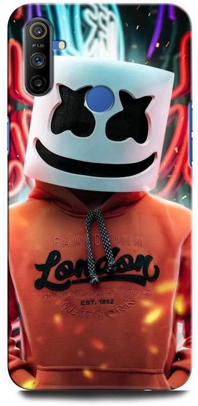 INTELLIZE Back Cover for Realme Narzo 10A RMX2020 MARSHMELLO, DJ, EDM, MUSIC, SMILEY, FUNNY  (Multicolor, Hard Case, Pack of: 1)