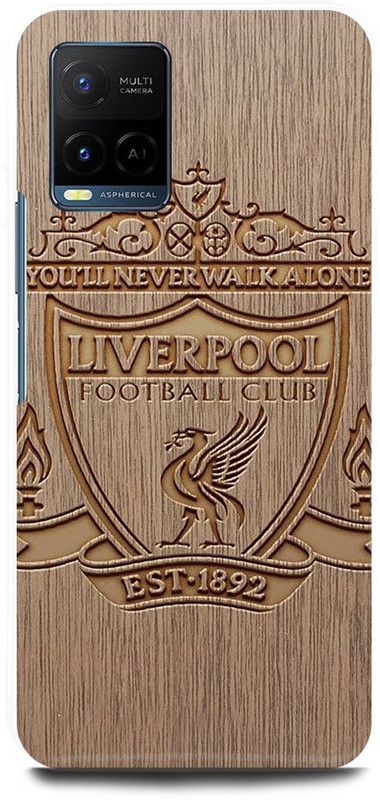 FIKORA Back Cover for Vivo Y33s, V2109, LIVERPOOL SLOGAN, LOGO, FOOTBALL, YOUWILLNEVERWALKALONE  (Brown, Hard Case, Pack of: 1)