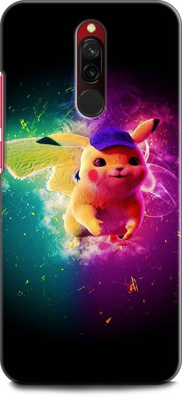 Wall Art Back Cover for Redmi 8 PIKACHU, POKEMON, GAME ,CARTOON, ANIME  (Multicolor, Dual Protection, Pack of: 1)