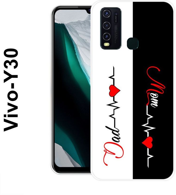 KLC Back Cover for Vivo Y30, Vivo Y50  (Black, White, Grip Case, Silicon)
