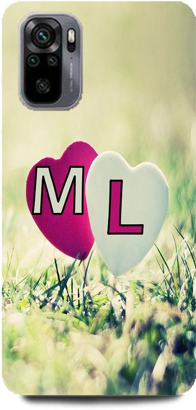 JUGGA Back Cover for REDMI Note 10, M LOVES L NAME,M NAME, L LETTER, ALPHABET,M LOVE L NAME  (Green, Hard Case, Pack of: 1)