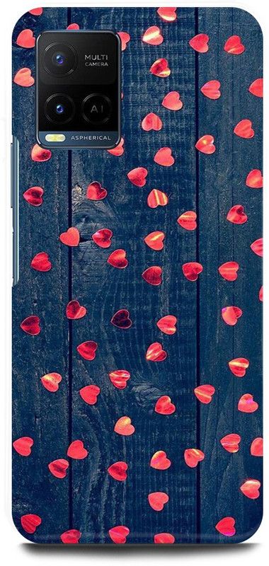 FIKORA Back Cover for Vivo Y21, V2149, HEART, DIL, SHAPE, COUPLE, LOVE  (Blue, Hard Case, Pack of: 1)