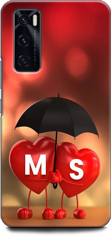 KEYCENT Back Cover for Vivo V20 SE, V2022 M S, M LOVES S, NAME, LETTER, ALPHABET, MS LOVE, HART, BLUE  (Multicolor, Pack of: 1)