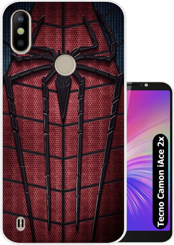 Hostprint Back Cover for Tecno Camon I Ace 2X  (Black, Red, Silicon, Pack of: 1)