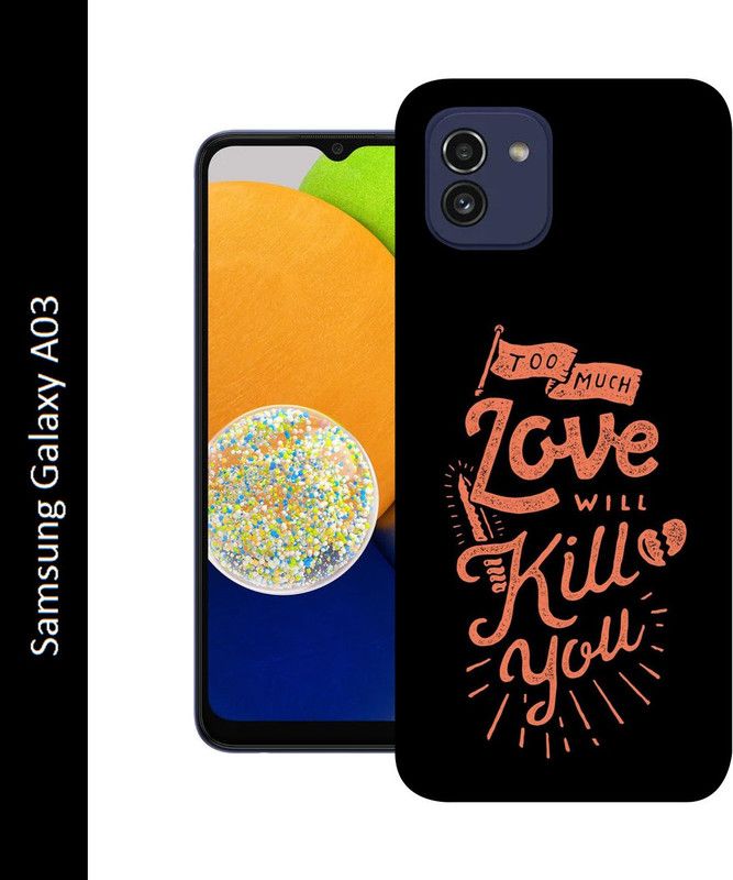 Gabroo Back Cover for Samsung Galaxy A03  (Black, Orange, Grip Case, Silicon, Pack of: 1)