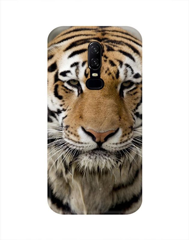 Smutty Back Cover for OnePlus 6, A6000, A6003 - Tiger Print  (Multicolor, Hard Case, Pack of: 1)