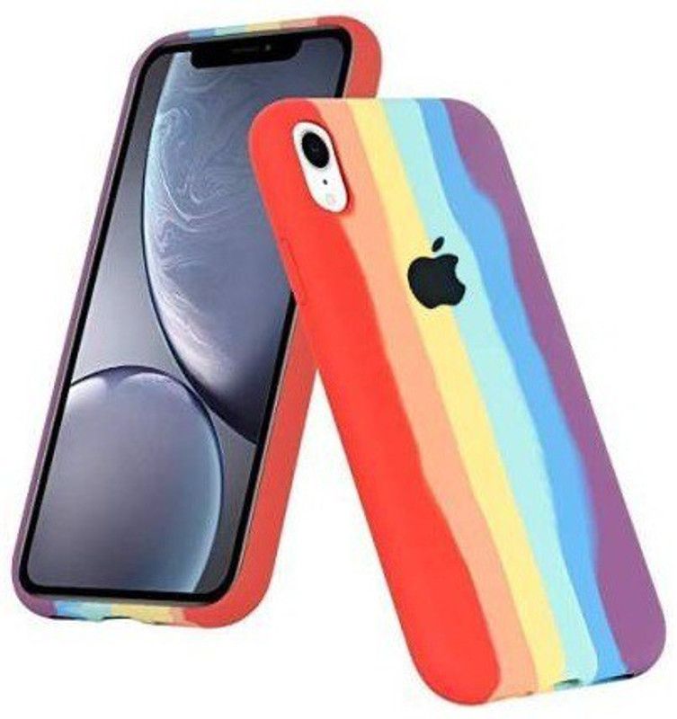 Shiwin Back Cover for iPhone XR Silicon, Rainbow Pattern Solid Grip Soft Back Case Cover  (Multicolor, Dual Protection, Silicon, Pack of: 1)