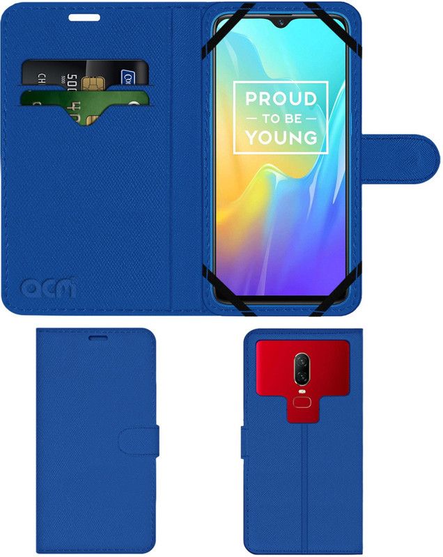 ACM Flip Cover for Realme U1  (Blue, Cases with Holder, Pack of: 1)