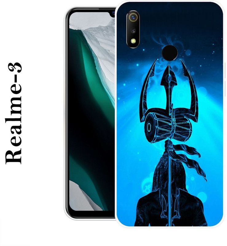 REDFLY Back Cover for Realme 3  (Black, Blue, Silicon)