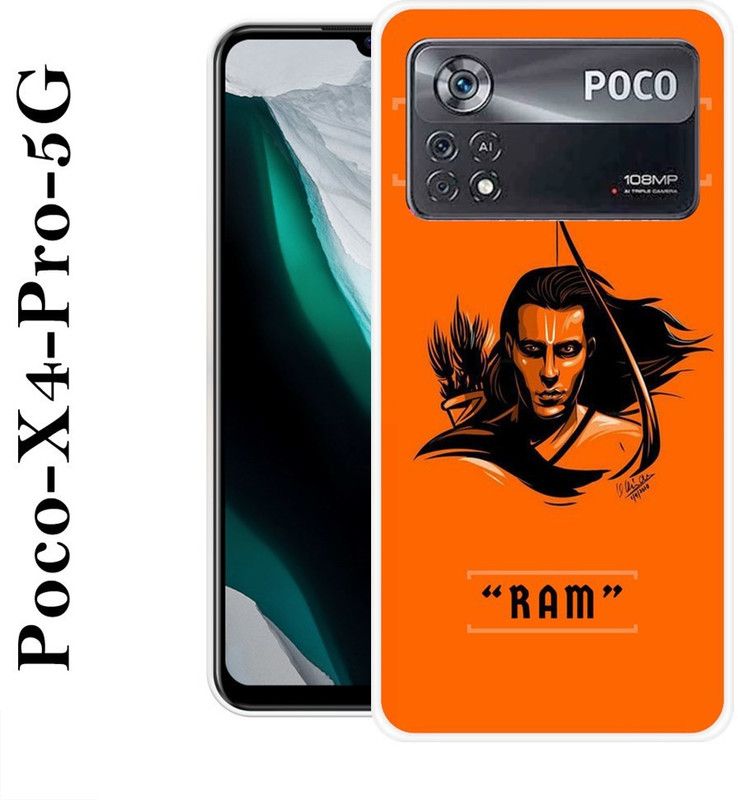 Sswastik Back Cover for Poco X4 Pro 5G  (Orange, Black, Silicon)