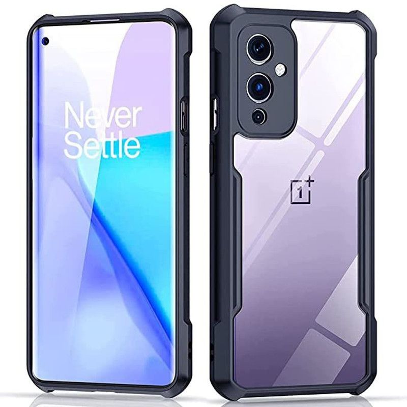 TOPQ Back Cover for OnePlus 9 / One Plus 9 (Armor | Clear PC and TPU)  (Black, Hard Case, Pack of: 1)