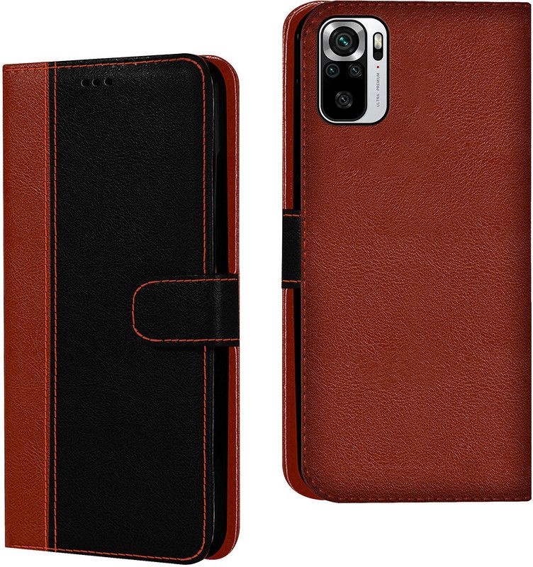 Flipkart SmartBuy Flip Cover for Redmi Note 11SE  (Black, Brown, Dual Protection, Pack of: 1)