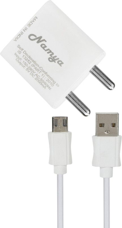NAMYA 5 W NA 1 A Mobile FAST CHARGER & SYNC/ data cable for AS__US ZN__FNE GO (ZC 500 TG) Charger with Detachable Cable  (White)