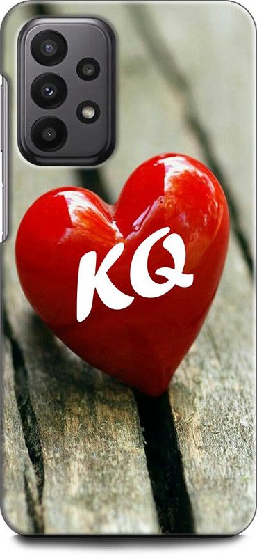 INDICRAFT Back Cover for SAMSUNG Galaxy A23 K Q, K LOVES Q, NAME, ALPHABET, KQ LOVE, HART, BLUE  (Multicolor, Shock Proof, Pack of: 1)