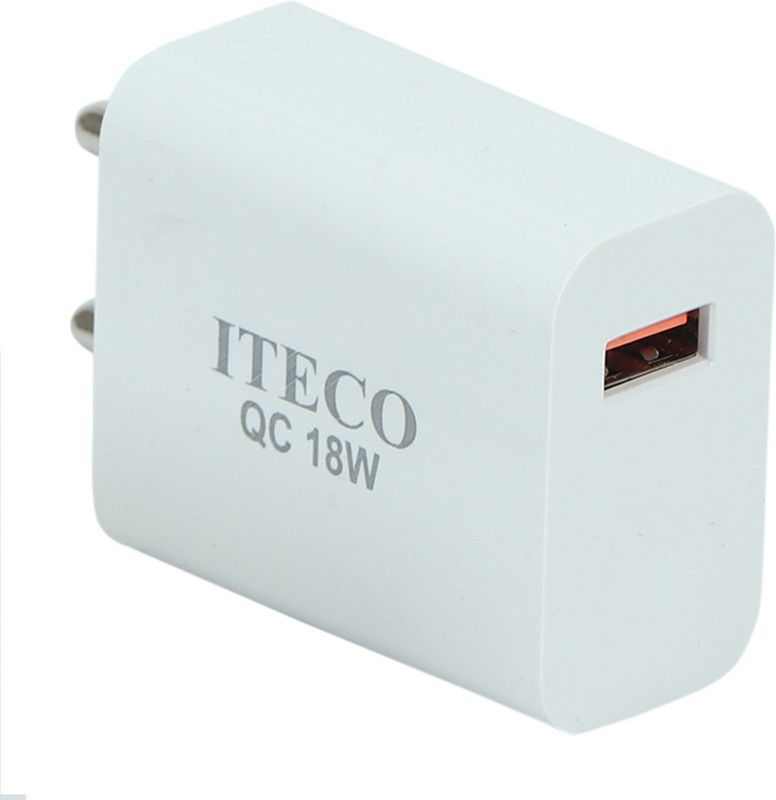 ITECO 18 W Qualcomm 3.0 2 A Mobile ITECOQC18 Charger with Detachable Cable  (White, Cable Included)