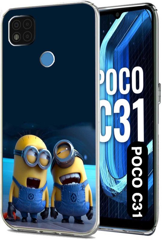 Case Club Back Cover for poco c31  (Black, Grip Case, Silicon, Pack of: 1)