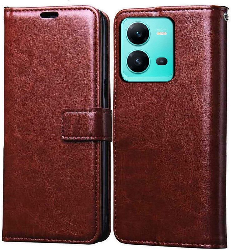 AutoPack Flip Cover for Vivo V25 5G  (Brown, Shock Proof, Pack of: 1)