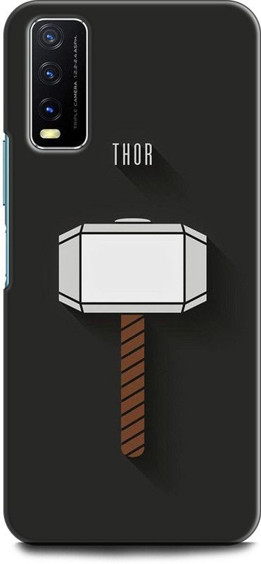 Dronk Back Cover for Vivo Y20, V2029 THOR HAMMER, THOR, HAMMER, MOVIE, THUNDER, AVENGER  (Multicolor, Dual Protection, Pack of: 1)