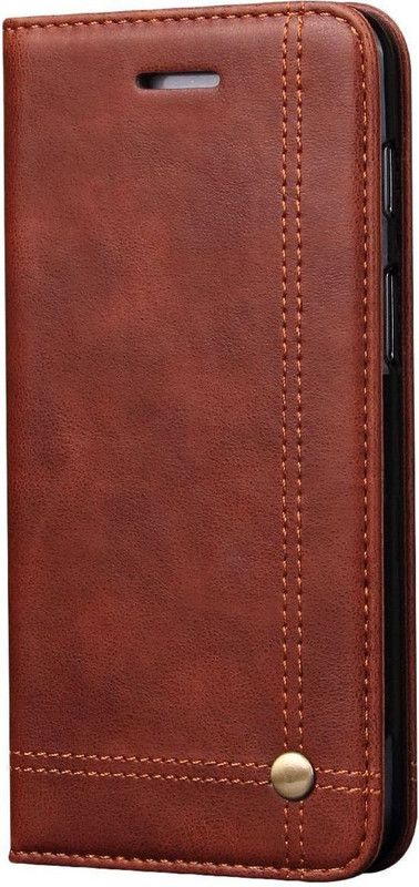 DOB Book Cover for OnePlus 6 / One Plus 6 / 1+6  (Brown, Magnetic Case, Pack of: 1)