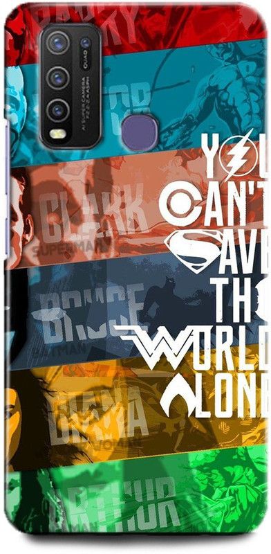 WallCraft Back Cover for Vivo Y50, Vivo 1935 SUPERMAN, BATMAN, SUPERHERO, DC COMIC  (Multicolor, Dual Protection, Pack of: 1)