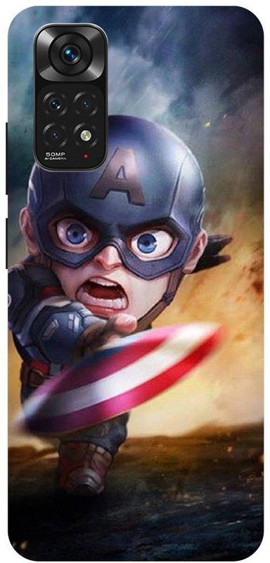 THE NARAYANA COLLECTIONS Back Cover for REDMI NOTE 11s-CAPTAIN,AMERICA,SUIT,SHIELD,AVENGERS  (Multicolor, Hard Case, Pack of: 1)