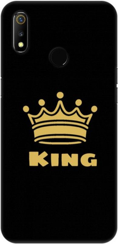 COBIERTAS Back Cover for Realme 3i  (Black, Gold, Hard Case)