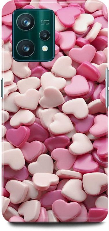 play fast Back Cover for Realme 9 Pro Plus 5G HEART, CANDIES, PINK, LOVE  (Pink, Hard Case, Pack of: 1)