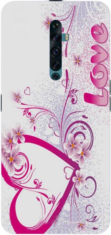 Artcase Back Cover for OPPO Reno 2z, Oppo Reno2 F  (White, Pink, Dual Protection, Silicon, Pack of: 1)