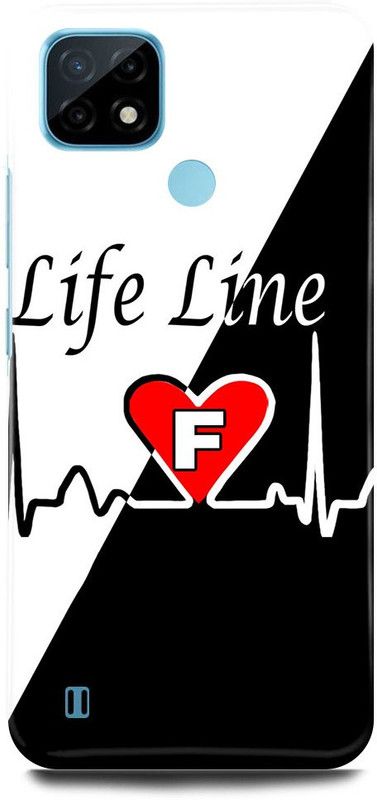 FRONK Back Cover for Realme C21Y, RMX3261, E, NAME, LETTER, ALPHABET, LIFELINE  (Black, Hard Case, Pack of: 1)