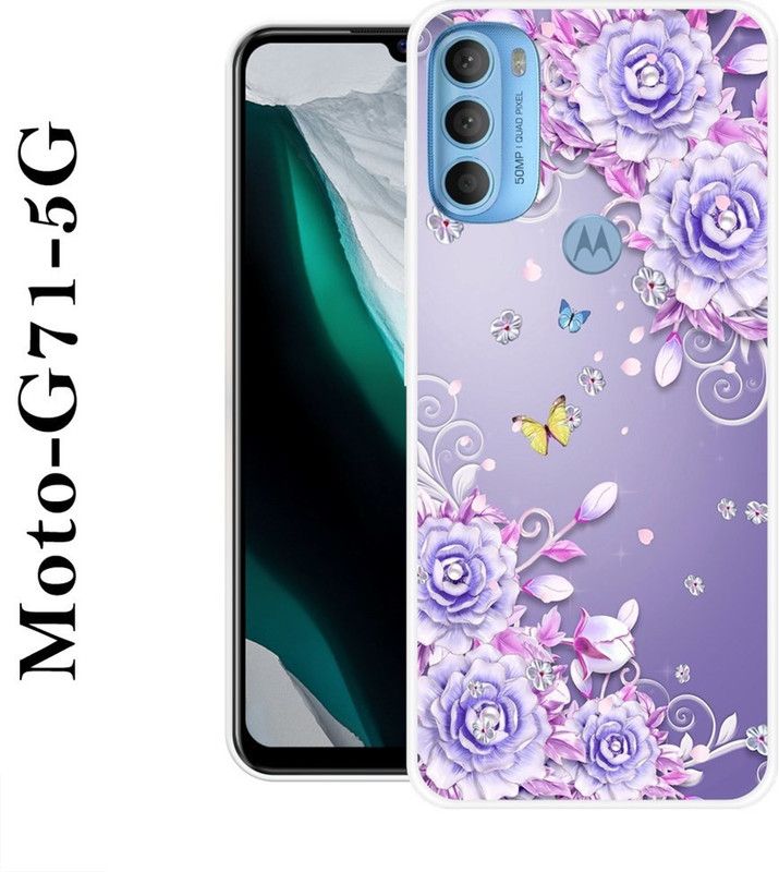 VITARO Back Cover for Motorola Moto G71 5G  (Blue, Pink, Grip Case, Silicon)